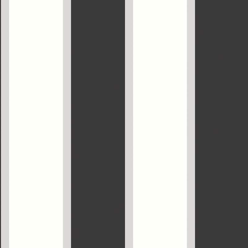 Galerie Wallcoverings Smart Stripes 2 Formal Stripe Vinyl on Non-Woven Matte Wallpaper Roll - 33 feet x 21 inches - Black/White/Grey
