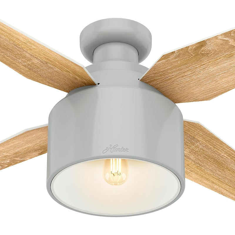 Hunter 52" Cranbrook Ceiling Fan with LED Light Kit and Remote - Mid-Century Modern, Low-Profile
