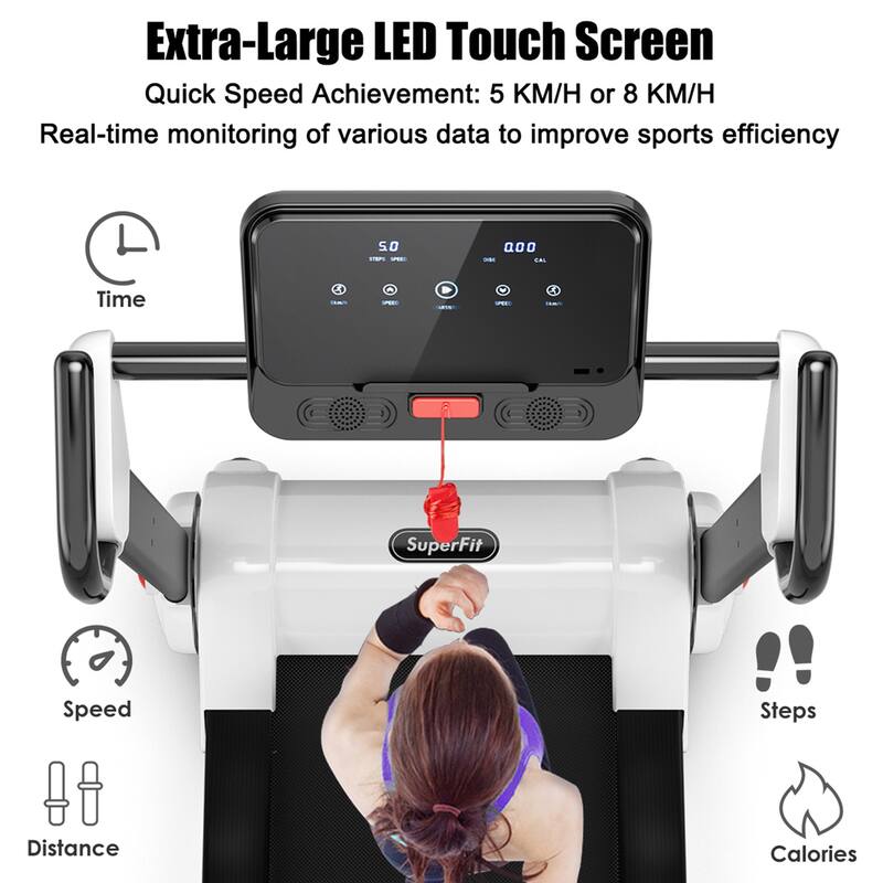 Gymax Folding 2.25HP Electric Treadmill Running Machine w/ LED Display