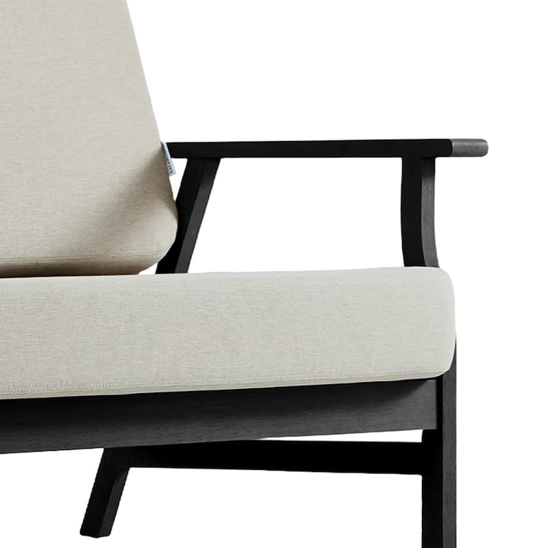 Teak Frame Outdoor Loveseat Daybed with Water-Resistant Cushions.