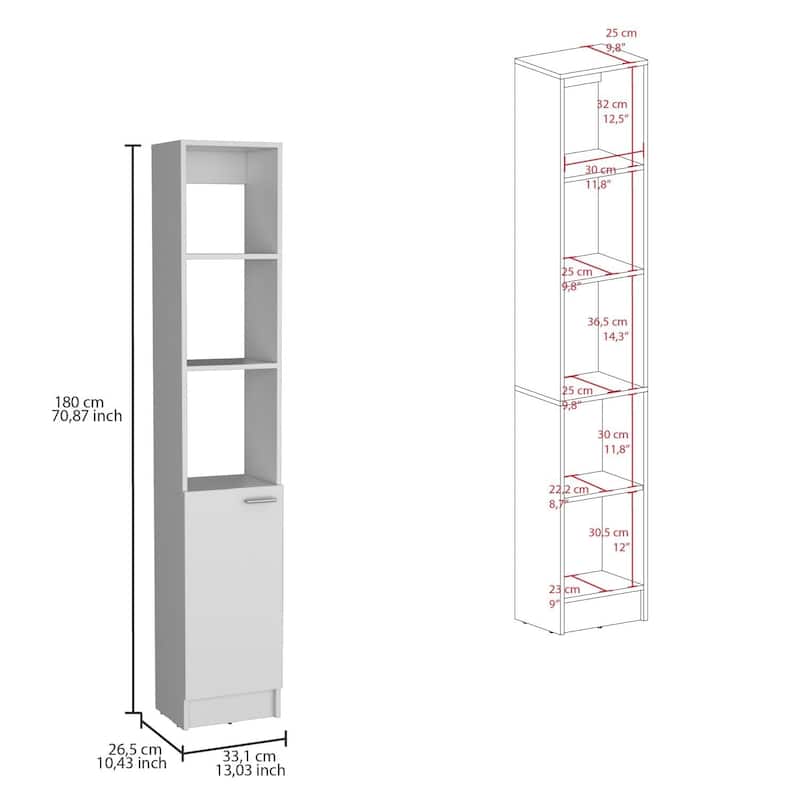 Parks Linen Bathroom Storage Cabinet with 6 Shelves