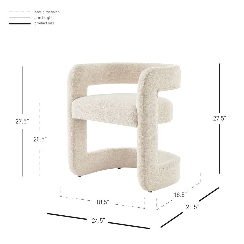 NPD Furniture Althea Boucle Dining Side Chair