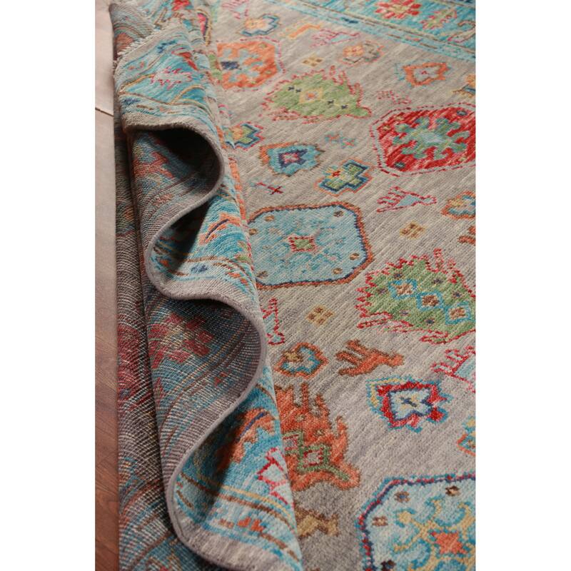 Tribal Geometric Oushak Oriental Area Rug Handmade Wool Carpet - 8'0" x 9'11"