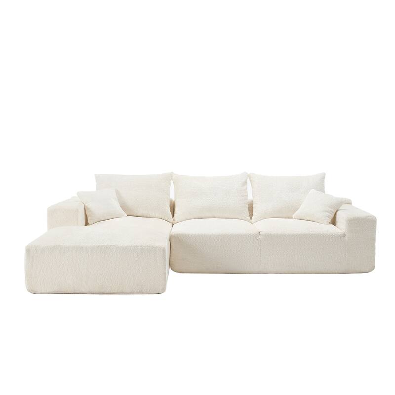 Stylish L-Shaped Sofa,Soft Fabric,Deep Seat and No Assembly