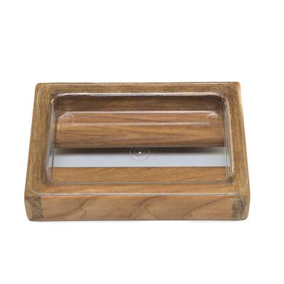 Teak Vanity Soap Dish - 4-3/4" L x 3-1/4" x 7/8" D