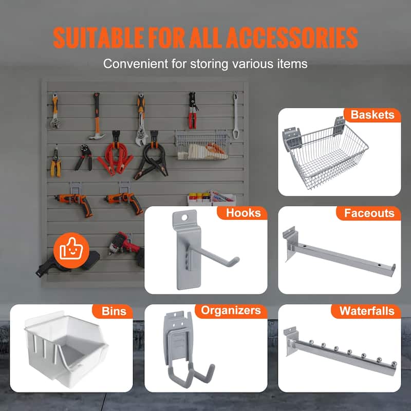 Slatwall Panels, Black Garage Wall Panels, Heavy Duty Garage Wall Organizer Panels Display for Retail Store, Garage Wall
