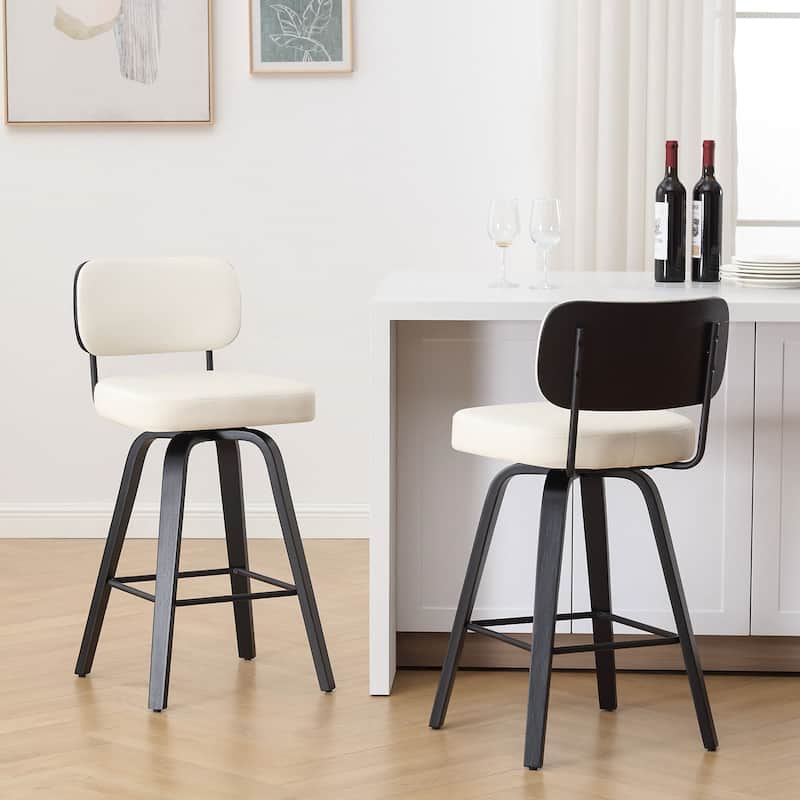 26"/29" Swivel Counter/Bar Stools with Black Bentwood Legs