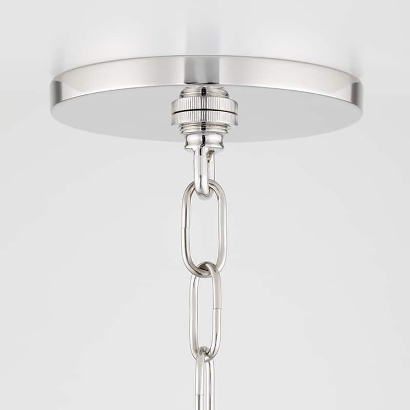 Mitzi by Hudson Valley Sasha 15-inch LED Pendant with Clear Glass Outer, White Belgian Linen Inner