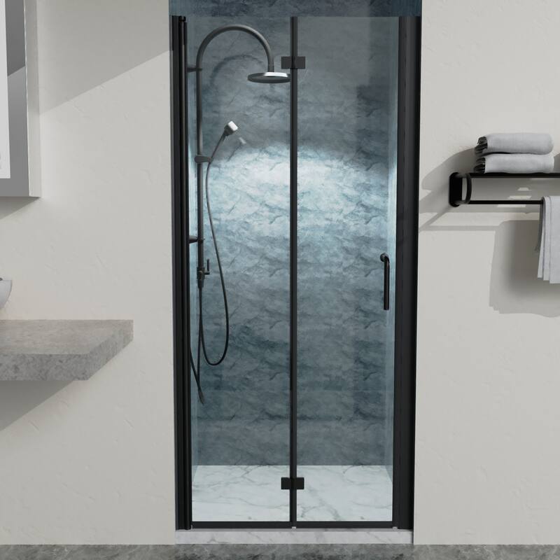 Semi-Frameless Shower Doors with Clear Glass