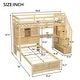 preview thumbnail 9 of 32, Twin over Twin Bunk Bed with Built-in Desk and Storage Staircase, L-Shaped Bunk Bedframe with Storage Compartments and Shelves