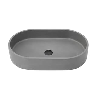 Vinnova Eibar Grey Concrete Oval Vessel Bathroom Sink