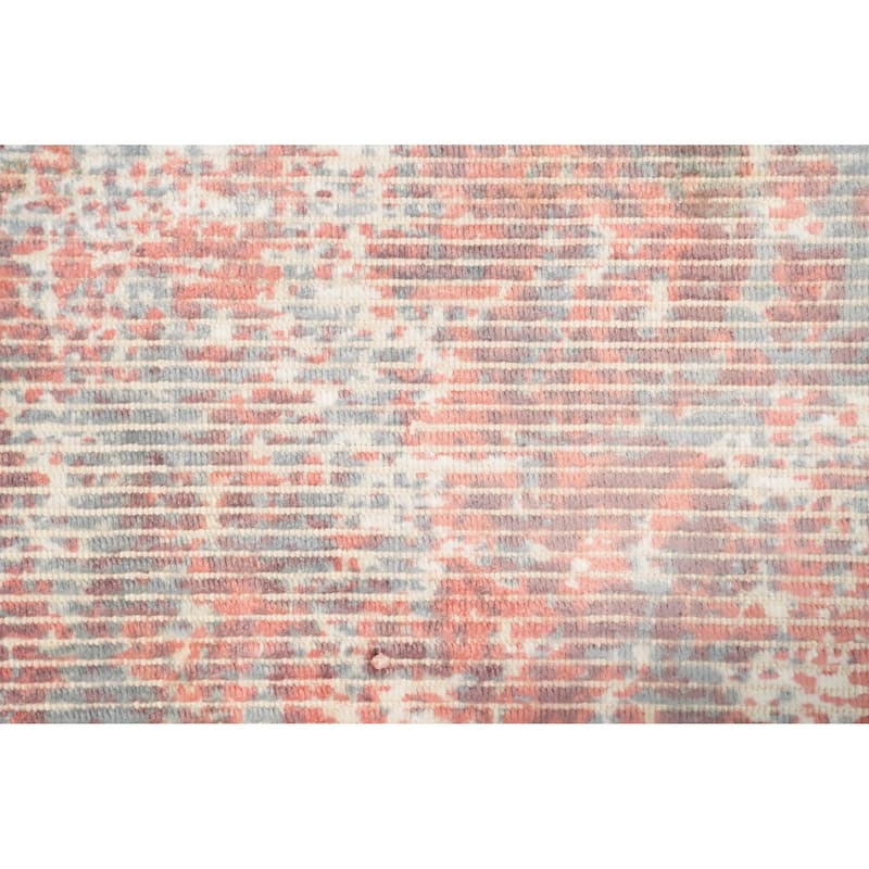 Hand Knotted Oriental Viscose Silk Carpet Modern Abstract Coral Abstract Area Rug - 4' 0'' X 2' 0''