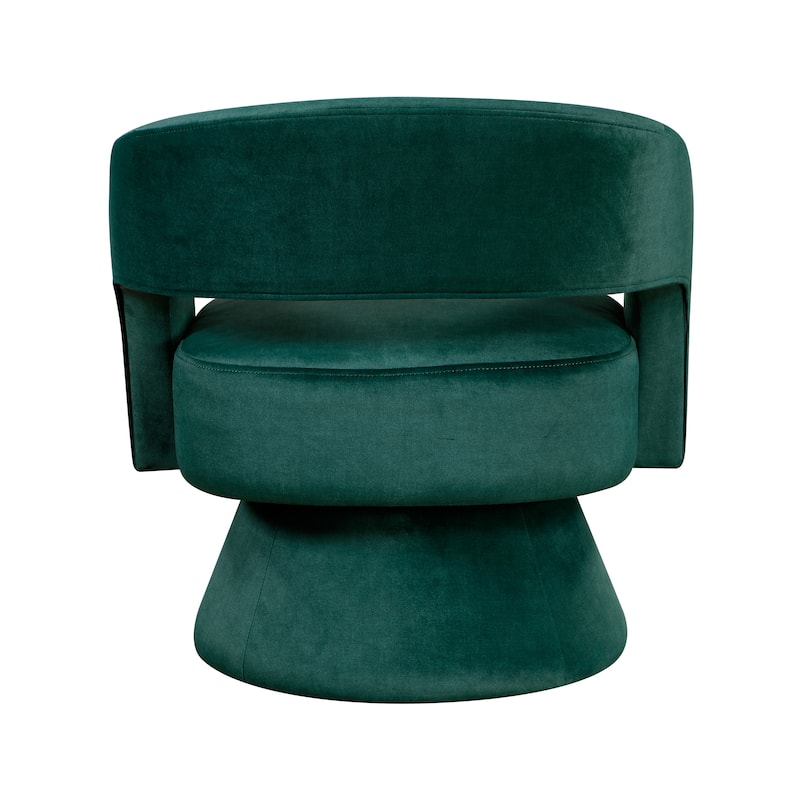 Arden 27" Velvet Swivel Chair - 360-Degree Metal Swivel Base