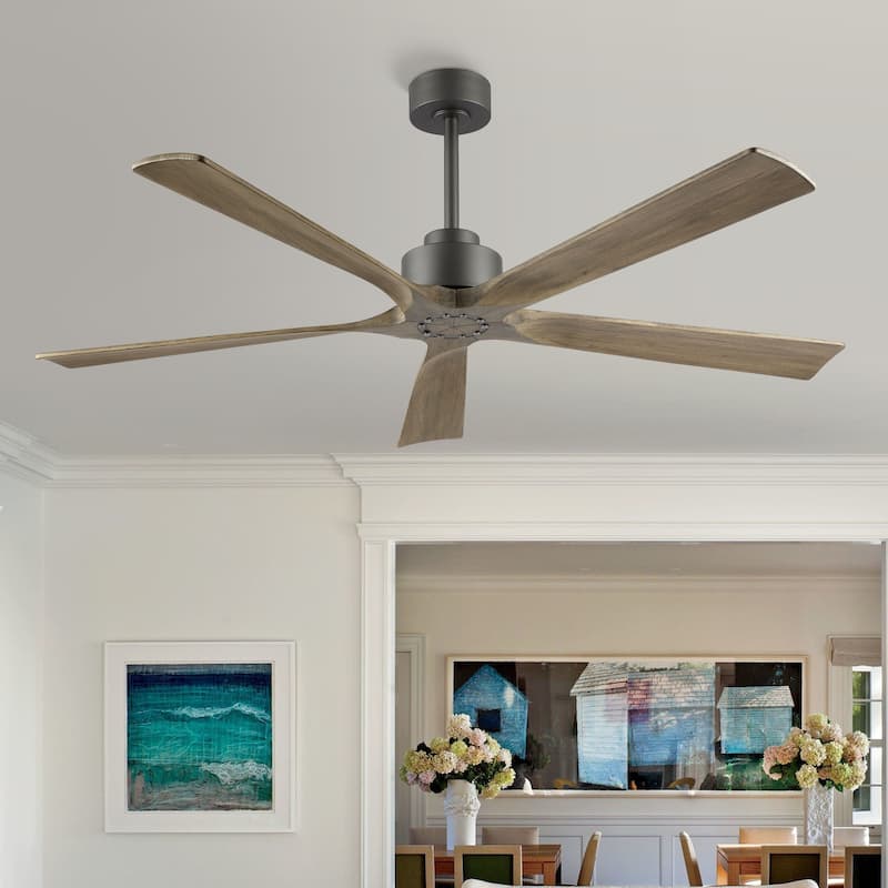 WINGBO 60" Solid Wood DC Motor Indoor Ceiling Fan with Remote·