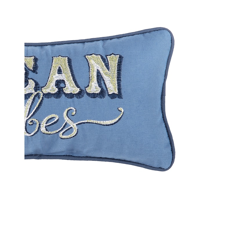 Ocean Vibes Embroidered Throw Pillow