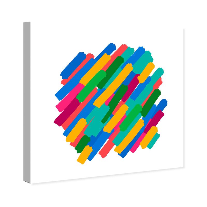 Wynwood Studio Canvas Abstract Spectrum Rain Blue and Modern & Contemporary Wall Art Canvas Print