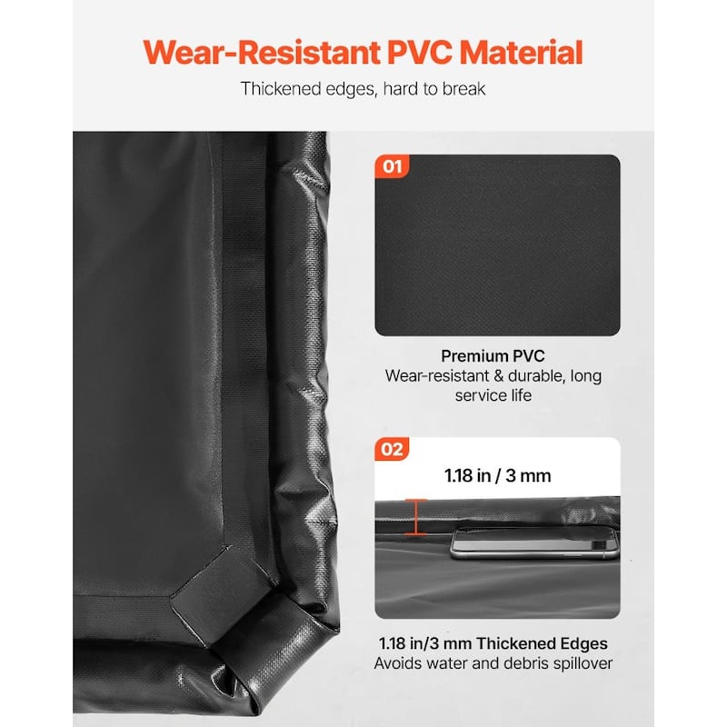 Black PVC Garage Floor Containment Mat with Waterproof, Non-Slip and Full Coverage