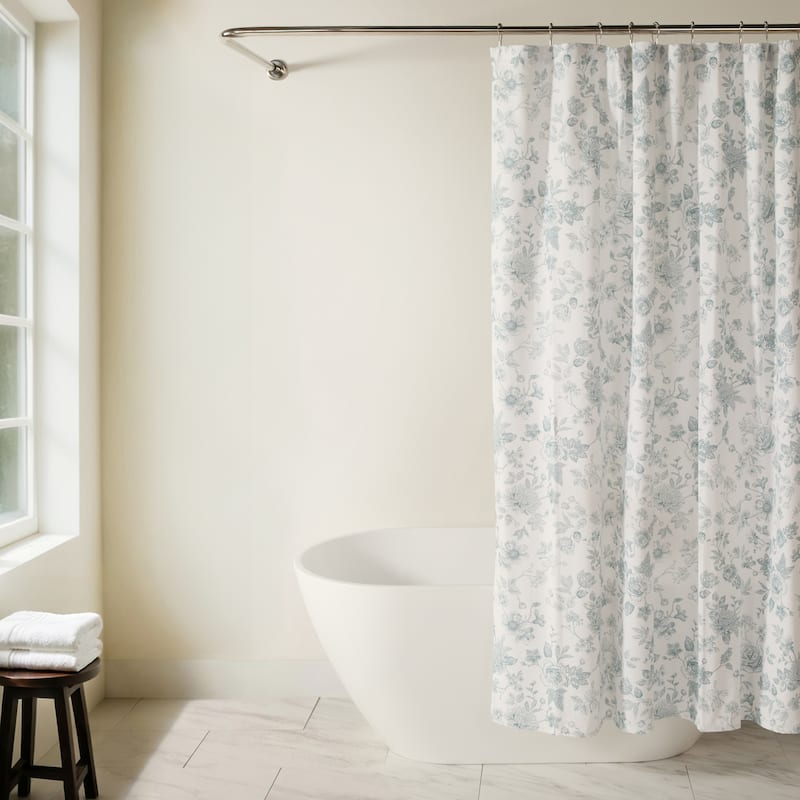 Becky Cameron Cotton Blend Floral Print Shower Curtain
