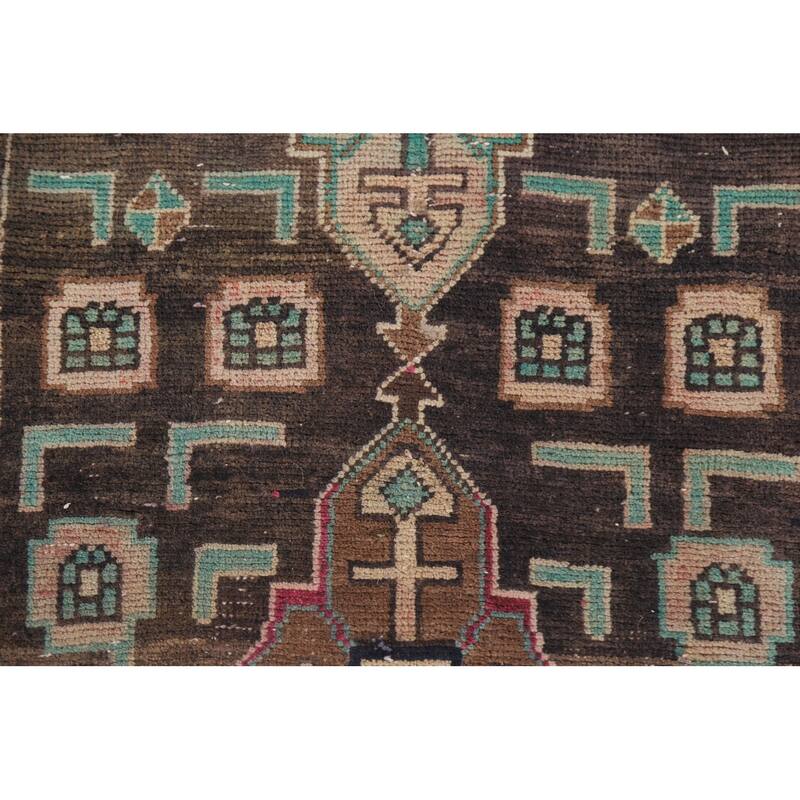 Geometric Ardebil Persian Antique Area Rug Handmade Wool Carpet - 4'8" x 10'4"