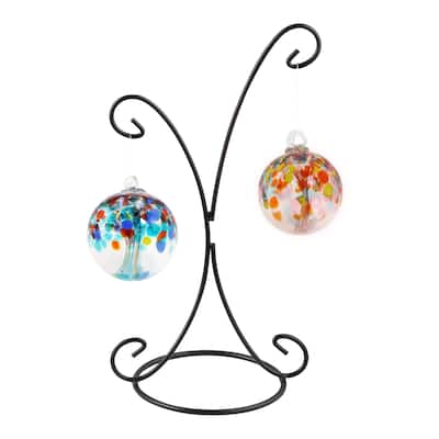 Tree Of Life 2 4In Hand Blown Glass Balls With Stand