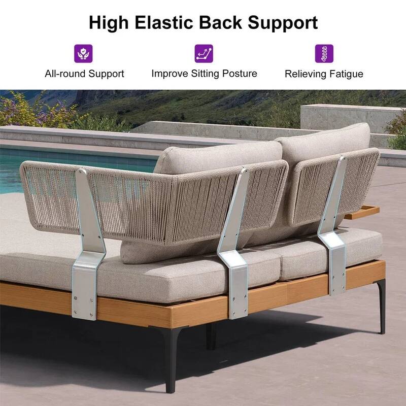 PURPLE LEAF Melben Light Grey Modular Outdoor Sectional with Cushions Flexible Layout Patio Conversation Sets