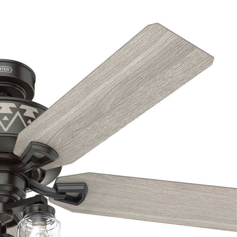 Hunter 52" Mesa Ceiling Fan with LED Light, Pull Chain - Rustic, Farmhouse, Transitional, Casual