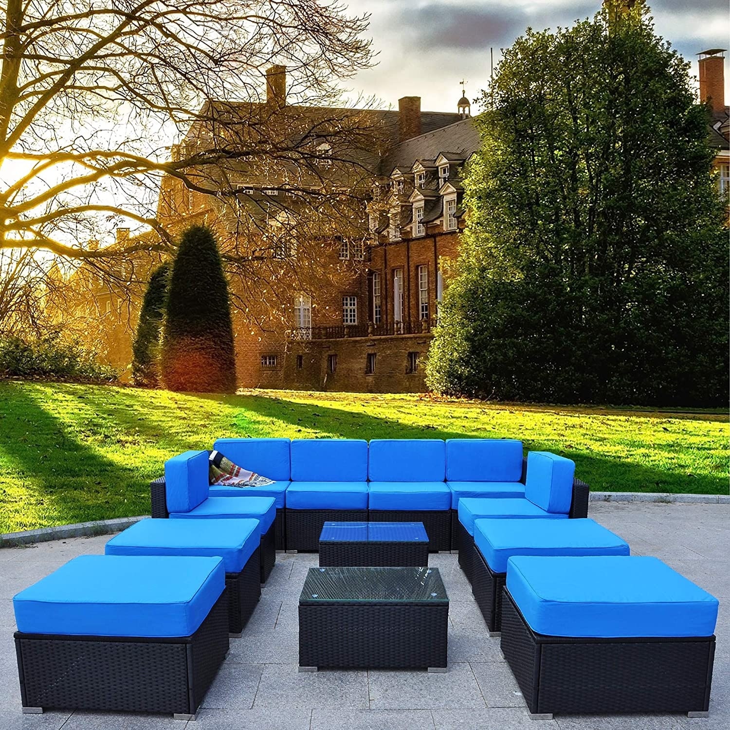 Shop Mcombo Patio Furniture Sectional Set Outdoor Wicker Sofa 6082 1012 Overstock 32388207