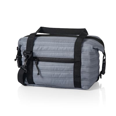 Oniva Midday Quilted Washable Insulated Lunch Bag, (Gray) - Silver
