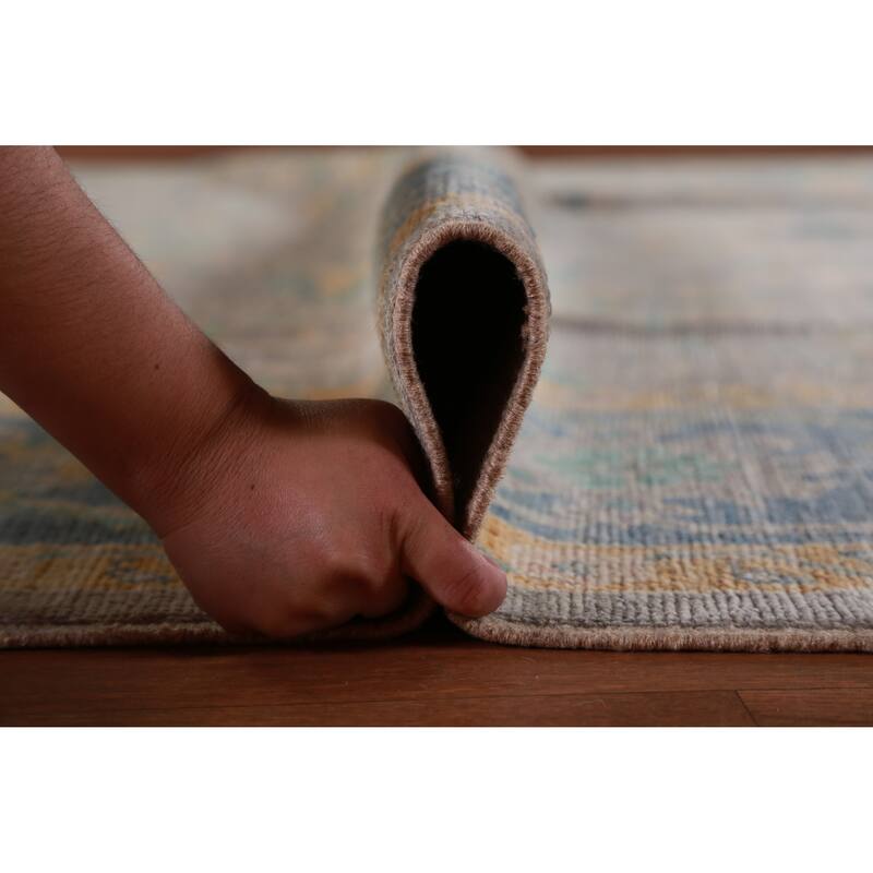 Hand Knotted Oriental 100% Wool Carpet Transitional All-Over Greys & Charcoal Oushak Area Rug - 12' 0'' X 9' 5''