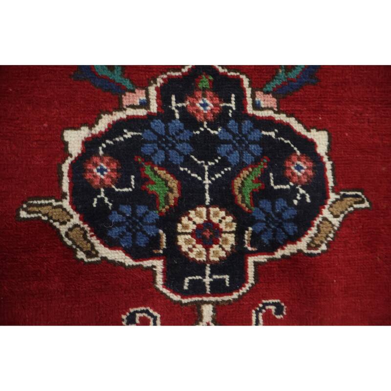 Hand Knotted Oriental 100% Wool Carpet Traditional Geometric Red Tabriz Area Rug - 13' 1'' X 10' 1''