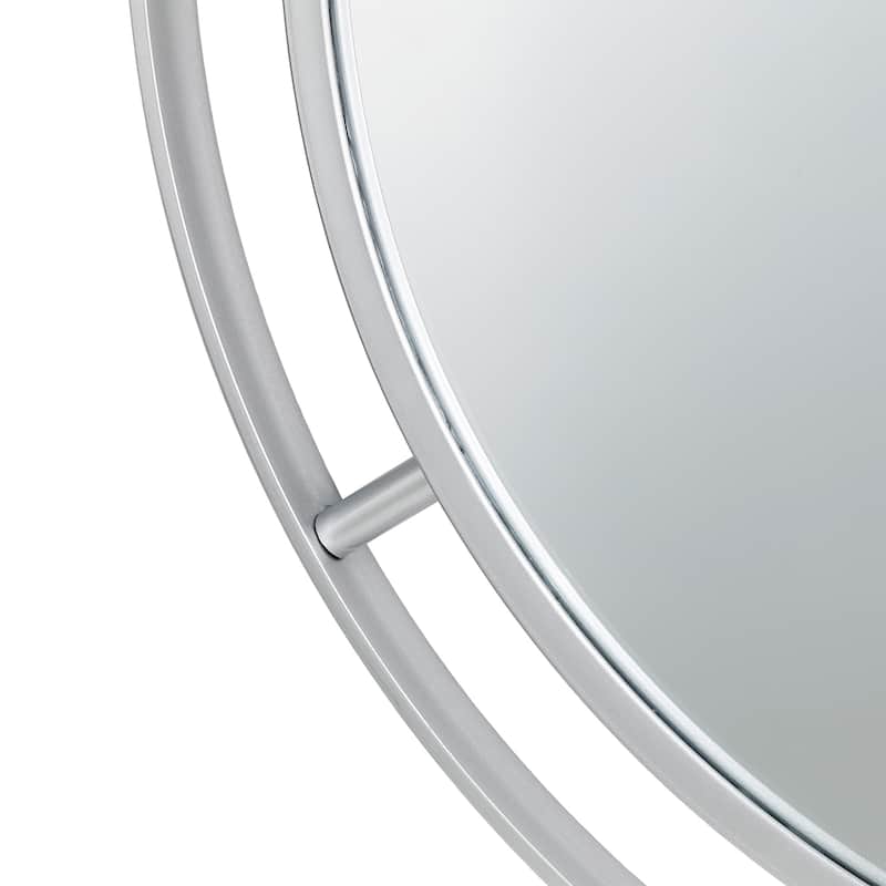 Glitzhome 24"D Modern Round Accent Decorative Wall Mirror Bathroom Vanity Decor