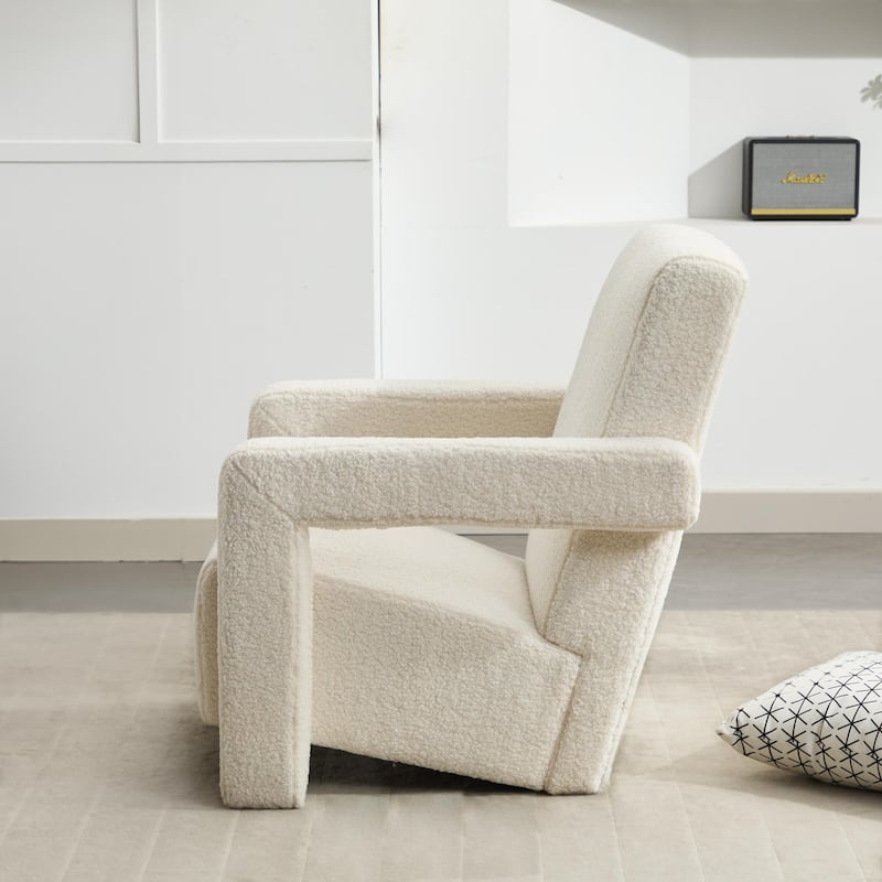 Sherpa Adirondack Chair for Living Room, Upholstered Accent Chair