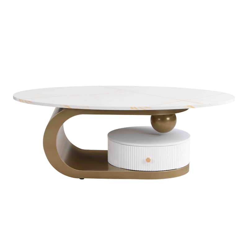 Modern Nesting Golden Coffee Table Set of 2