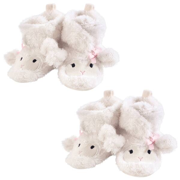 slide 1 of 1, Hudson Baby Infant Girl Cozy Fleece and Faux Shearling Booties, Girl Lamb 2-Piece Girl Lamb 2-Piece - 0-6 Months