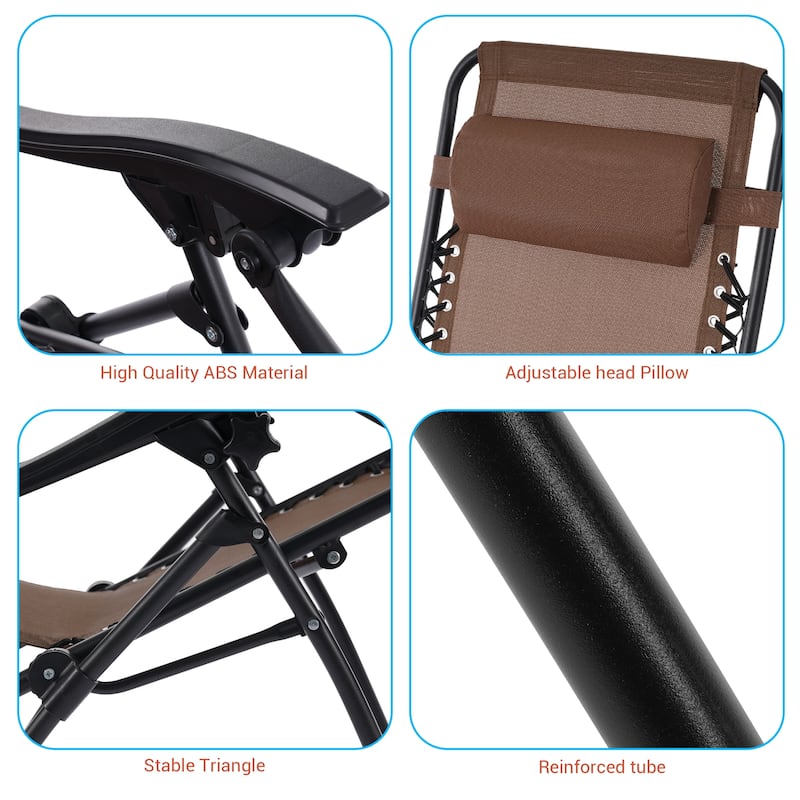 LIVOOSUN Zero Gravity Patio Chairs (Set of 2)