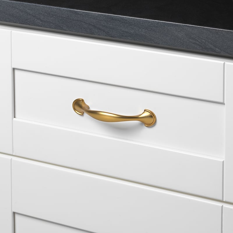 GlideRite 5-Pack 3 in. Center Gold Arch Cabinet Pulls - Brass Gold