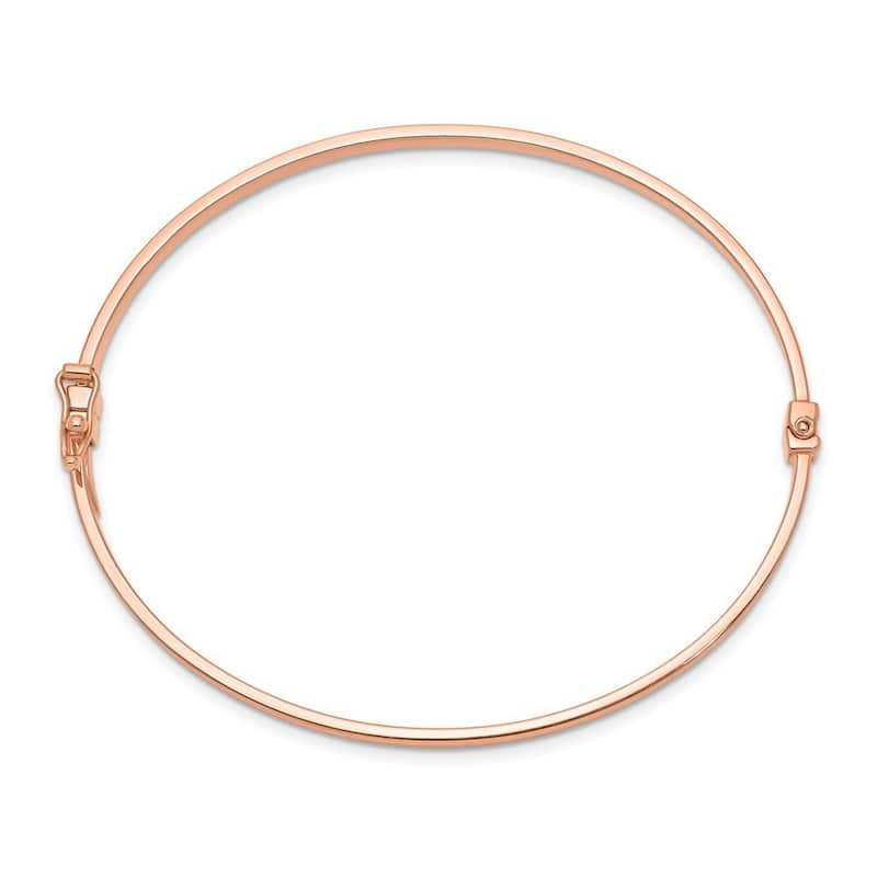 Curata 3mm 14k Rose Gold Polished Hinged Bangle Bracelet
