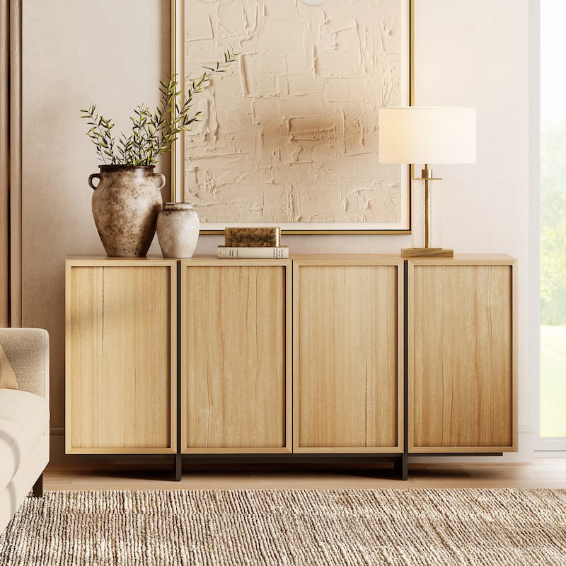 WAMPAT Sideboard Buffet Cabinet With T-Shaped Legs, Large Storage Cabinet For Living Room, Dining Room & Kitchen