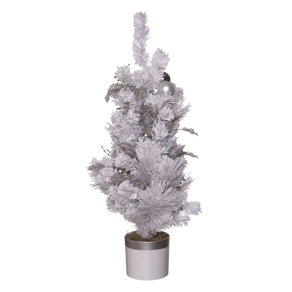 Transpac Artificial 36 in. White Christmas Decorative Tree