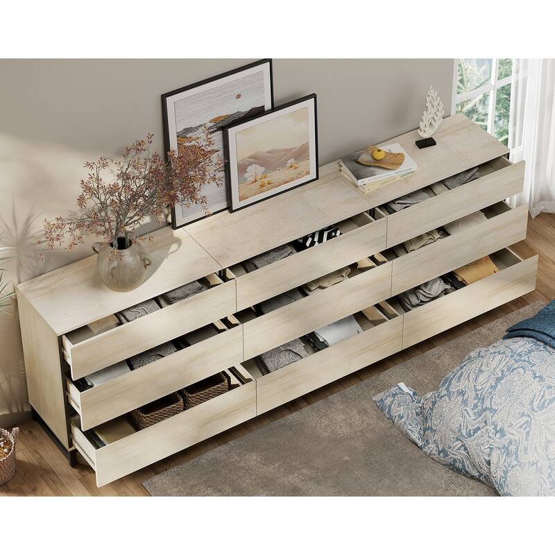 WAMPAT Dresser and Nightstand Set of 3