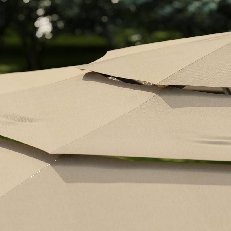 Outdoor Dining Table and Chair Set: HDPE Material, Wood - Grain Design