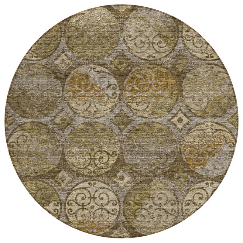 Machine Washable Indoor/ Outdoor Chantille Vintage Medallions Rug