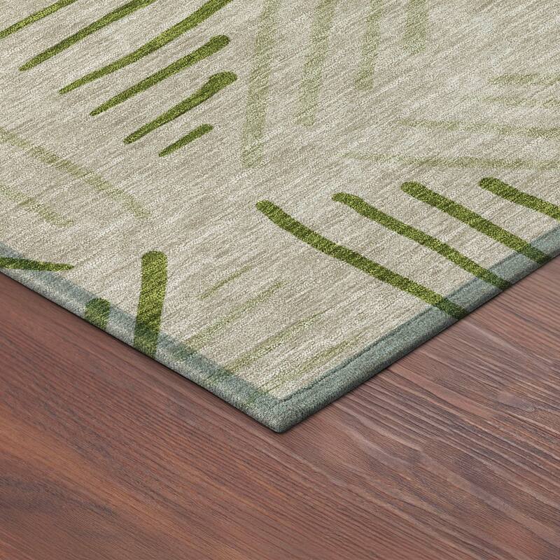 Machine Washable Indoor/ Outdoor Geo Dia Chantille Rug