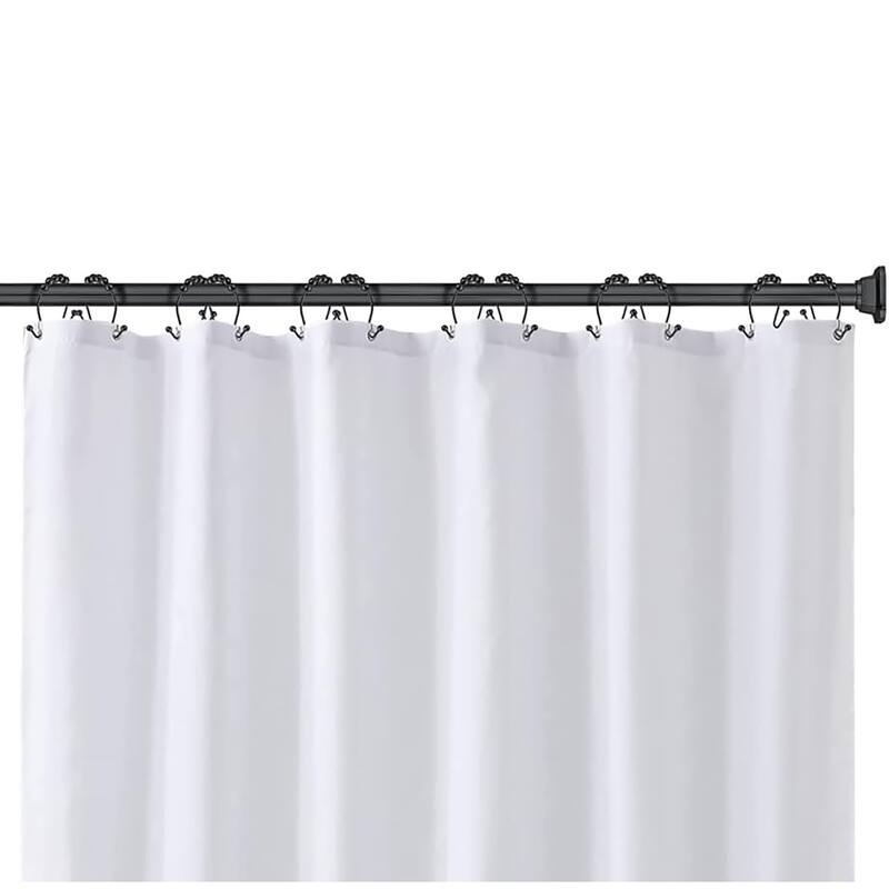 12 Piece Set - Matte Black Heavy Duty Shower Curtain Hooks Rings Rustproof Metal - Matte Black