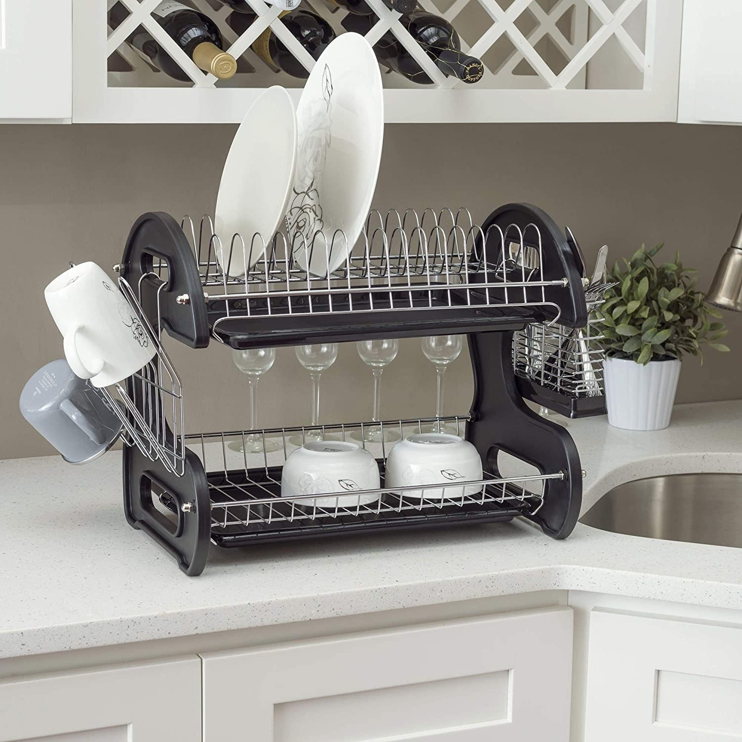 Sweet Home Collection 3-Piece Kitchen Sink Dish Drainer Set