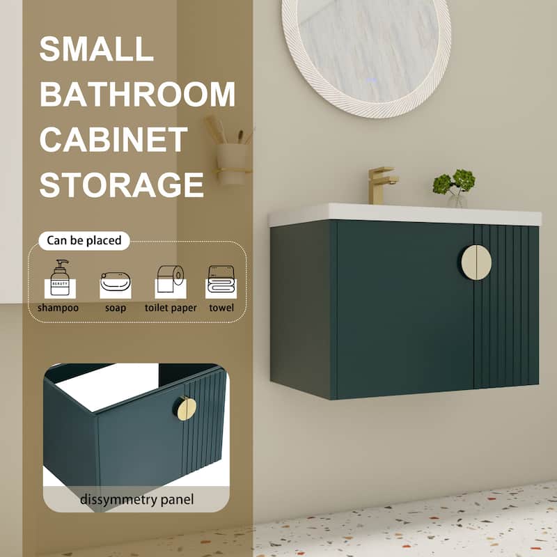 28 Inch Bathroom Vanity with Ceramic Sink, For Small Bathroom, Bathroom Vanity with Soft Close Door