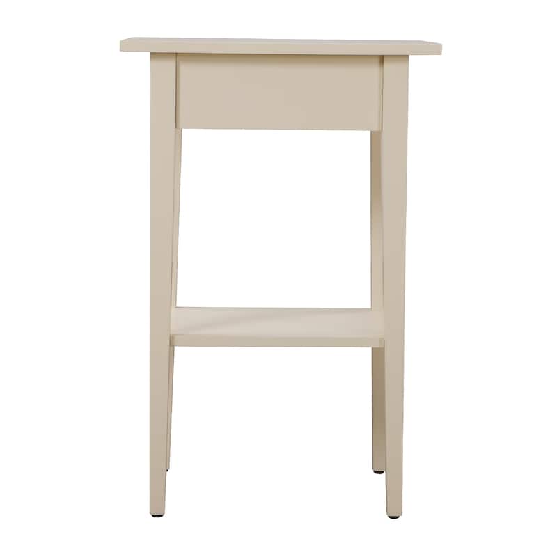 1-Drawer Wooden Nightstand with Open Shelf - 28" - Beige