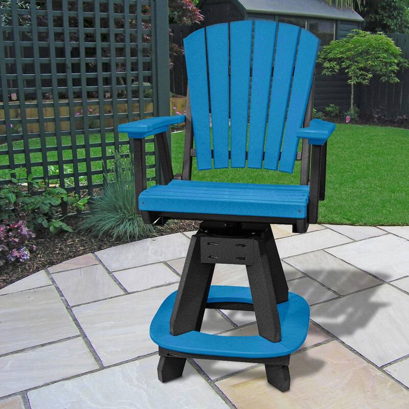OS Home and Office Five Piece Round Counter Height Dining Set in Blue on a Black Base