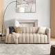 preview thumbnail 56 of 81, HULALA HOME Olinto Modern 83''W Genuine Leather Tufted Couch Sofa with Channel Back and Solid Wood Legs