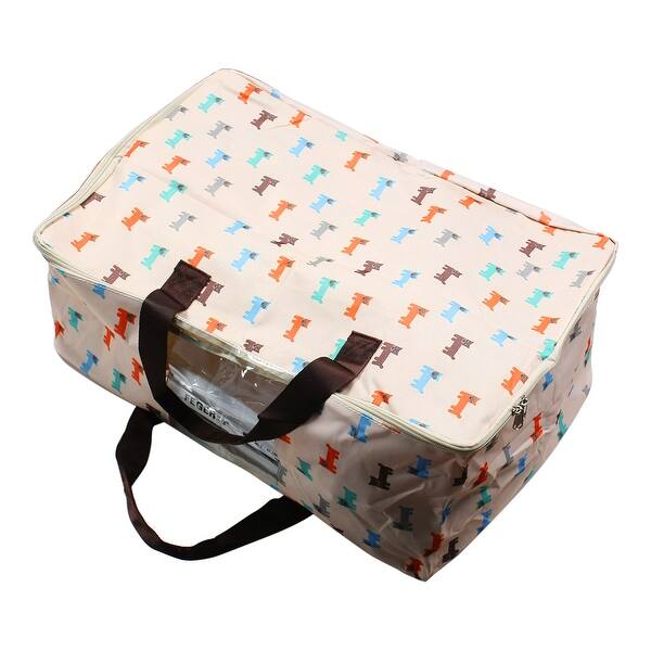 Cartoon Dog Print Folding Zipper Clothes Quilt Duvet Storage Bag Box